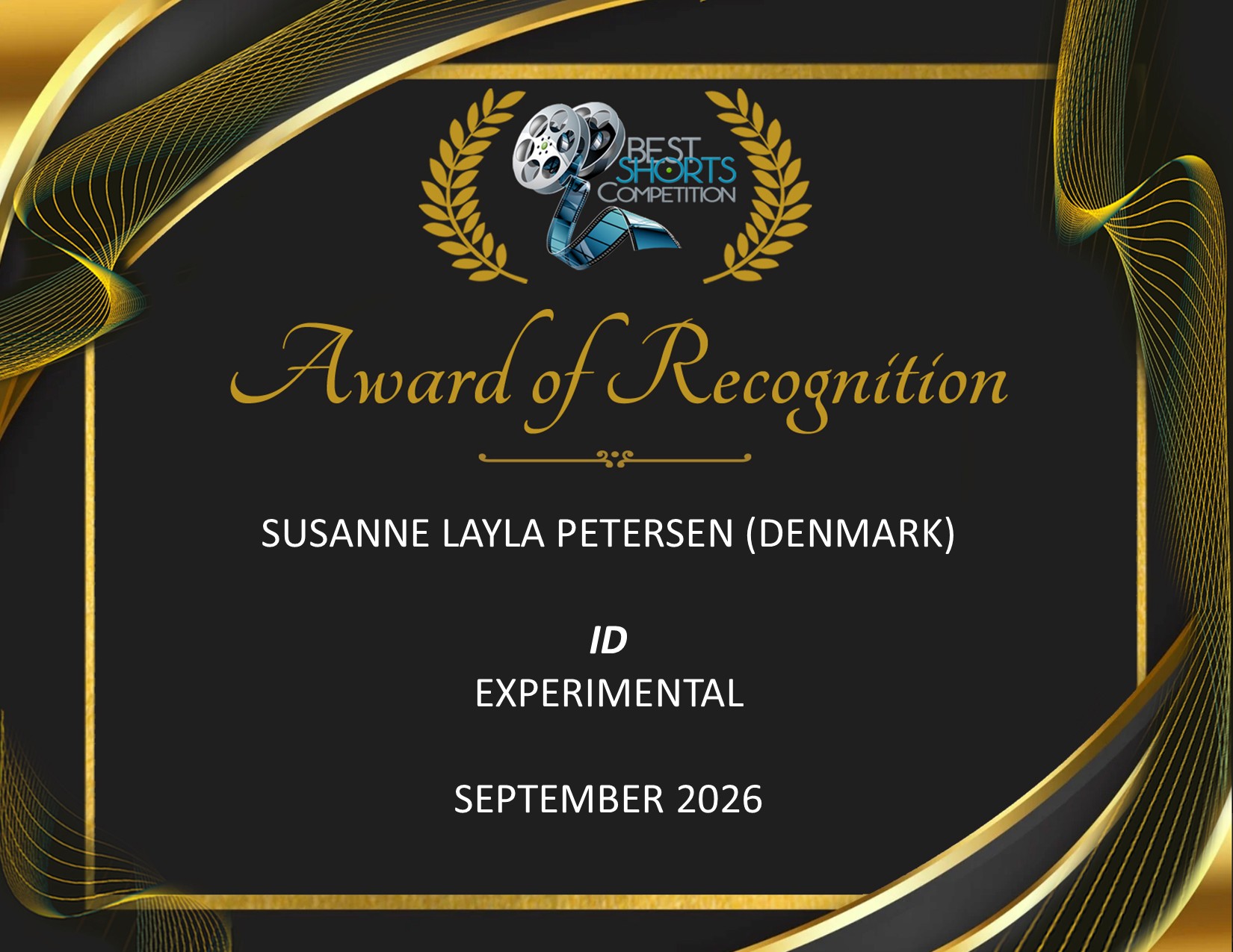 ID Award of Recognition Experimental Best Shorts Competition